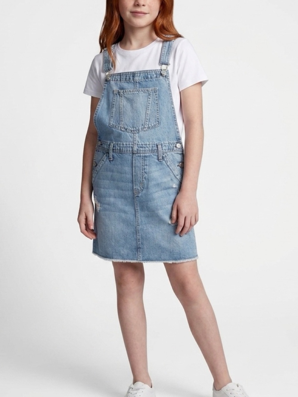 GAP Kids XXL NWT Distressed Denim Overall Dress Pinafore